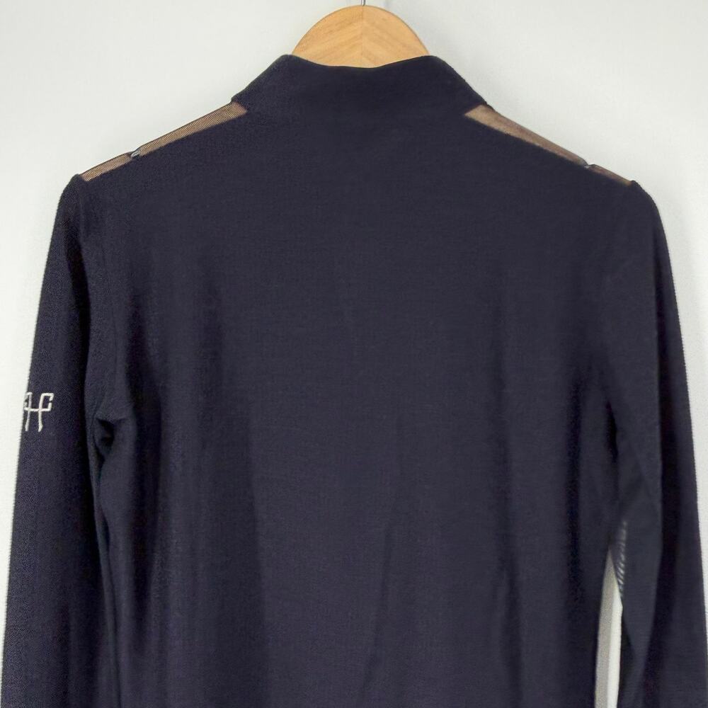 Horse Pilot Suntech Shirt Anti-UV Long Sleeve Riding Schooling Quarter Zip Blue - Picture 13 of 16